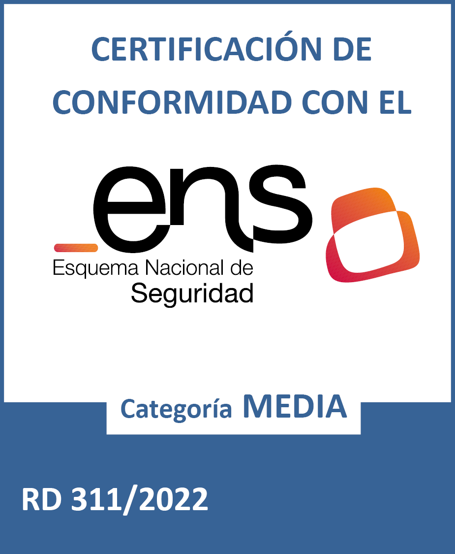 Certificación de conformidad con el Esquema Nacional de Seguridad (ENS), categoría Media, RD 311/2022